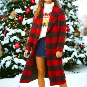 Forever 21 Brushed Buffalo Plaid Coat